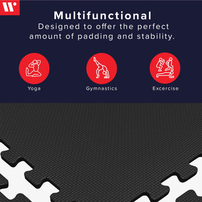 We Sell Mats 3/8 Inch Thick Multipurpose Exercise Floor Mat with EVA Foam, Interlocking Tiles, Anti-Fatigue for Home, or Gym, 24 in x 24 in