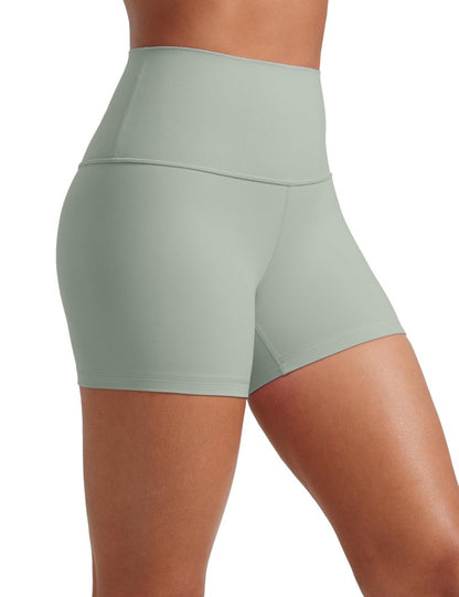 CRZ YOGA Butterluxe Biker Shorts 4'' - High Waisted Booty Workout Volleyball Yoga Womens Spandex Green Palm Court X-Large
