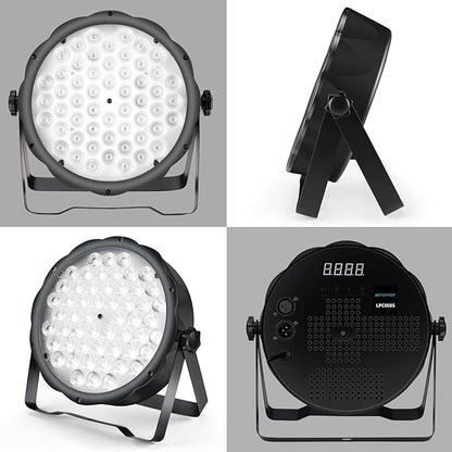 BETOPPER LED Par Lights 54 x 1.5W, RGB Stage Lights DMX DJ Lighting Sound Activated with Stand, Strobe Light & Wash Par Lighting DMX for Parties, Church, Wedding, Bars, 8 Pack