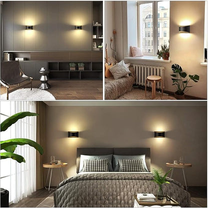 LIGHTESS LED Wall Sconce Light Indoor Dimmable Wall Lights Modern 12W Hallway Wall Lighting for Living Room Bedroom Stair, Warm White