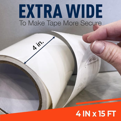 Firebelly Outfitters Heavy Duty Waterproof Tape for Leaks – All-Weather Sealant for Outdoor & Indoor Repairs – Marine Grade, Weatherproof, Strong Adhesive for Pools, Roofs, Plumbing, and More (White)