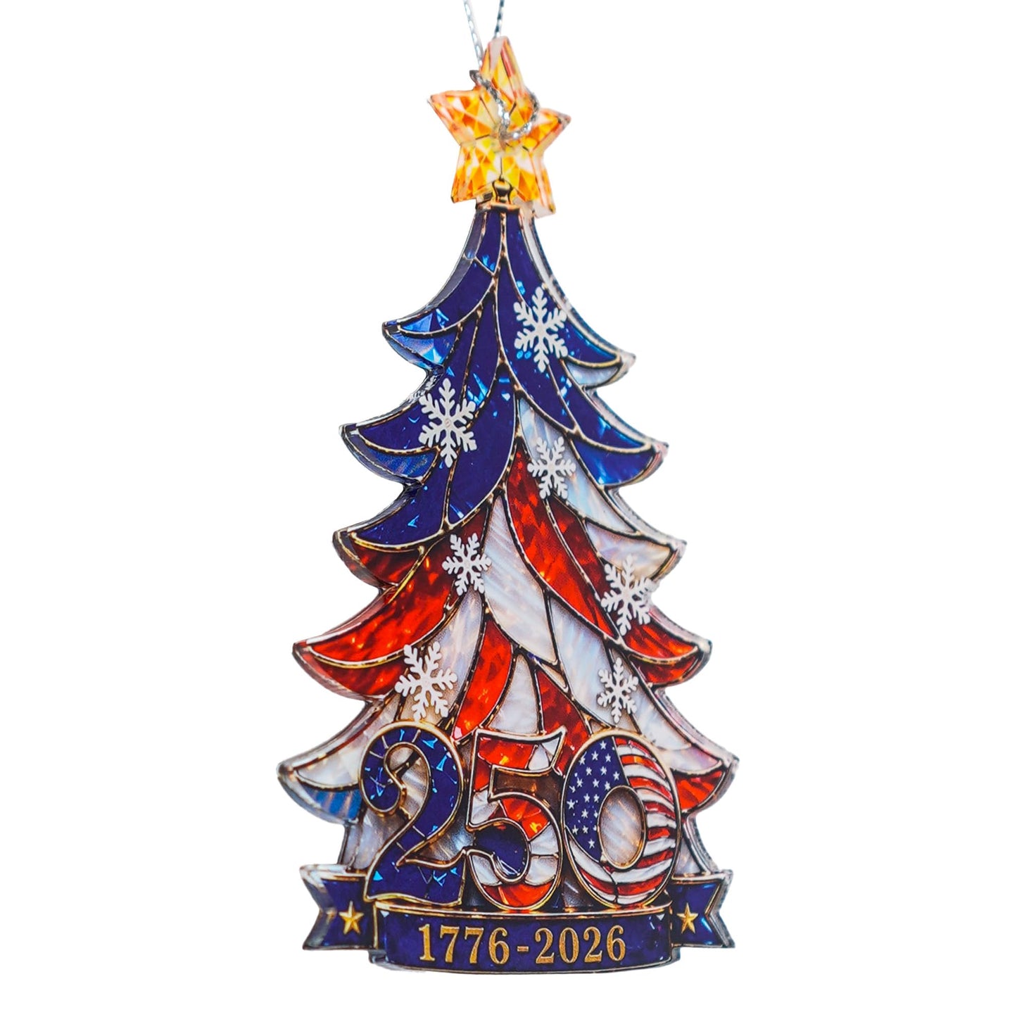 250 Anniversary USA Merchandise - Christmas Ornament 2026 - United States 250th Anniversary Decor – America 250 Years Patriotic Home Decor, 1776–2026 Commemorative Gift, Independence Gift