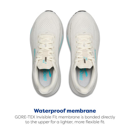 Brooks Women’s Ghost 17 GTX Waterproof Supportive Running & Walking Shoe - Coconut/Oyster/Blue - 11.5 Medium