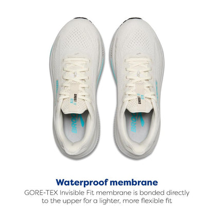 Brooks Women’s Ghost 17 GTX Waterproof Supportive Running & Walking Shoe - Coconut/Oyster/Blue - 9.5 Medium