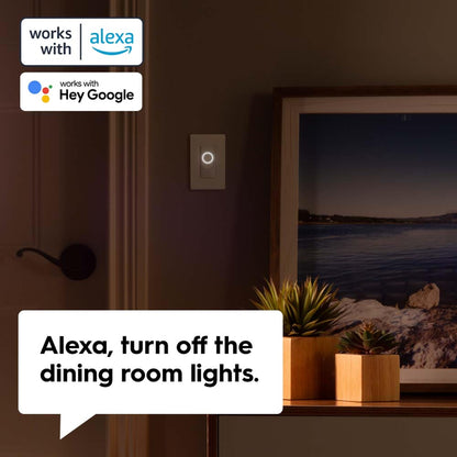 GE CYNC Smart Dimmer Light Switch & Motion Sensor, No Neutral Wire Required, Bluetooth and WiFi 3-Wire Switch, Works with Amazon Alexa and Google Home, White (1 Pack)