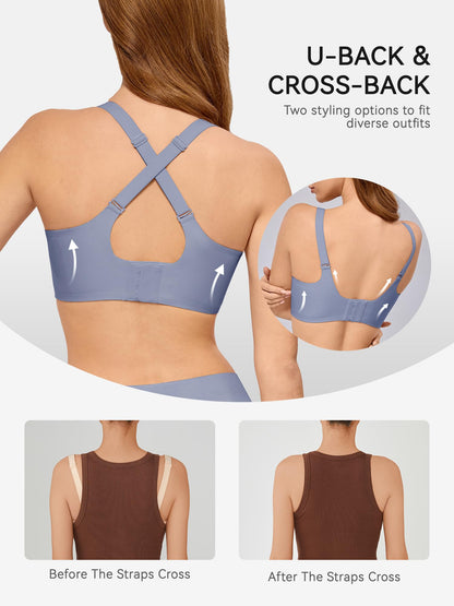 LUCKMEEY Bras for Women No Underwire Wireless Bras - Seamless Push Up Full Coverage Bralettes Comfortable Everyday Bra