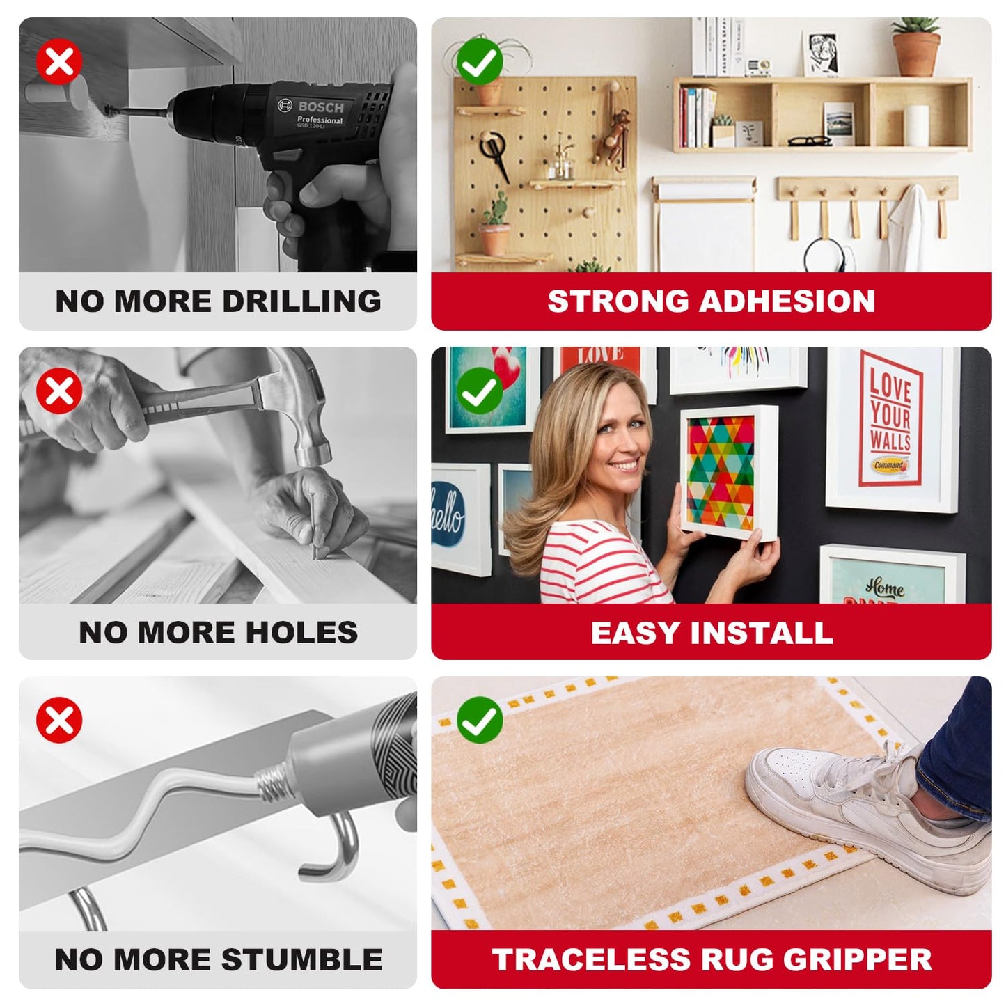 Sinfuo Double Sided Foam Tape Heavy Duty, Removable Damage Free Adhesive Tape, Residue Free Tape Picture Hanging Adhesive Strips Suitable for Indoor and Outdoor Installation Home Office(1.18" x 22Ft)
