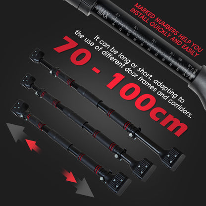 leikefitness Pull-Up Bar For Door Frame Chin Up Bar Upper Body Workout - Indoor Portable Training Pull-Up Bars - Adjustable 28.3"- 37.8" Width Locking Mechanism