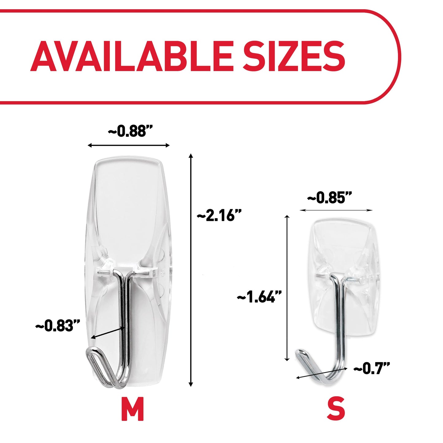 Command Small Clear Wire Toggle Hooks, 10 Wall Hook and 12 Strips, Damage-Free Hanging with Adhesive, Great for Hanging, Organization and Storage, Holds up to 0.5 lb