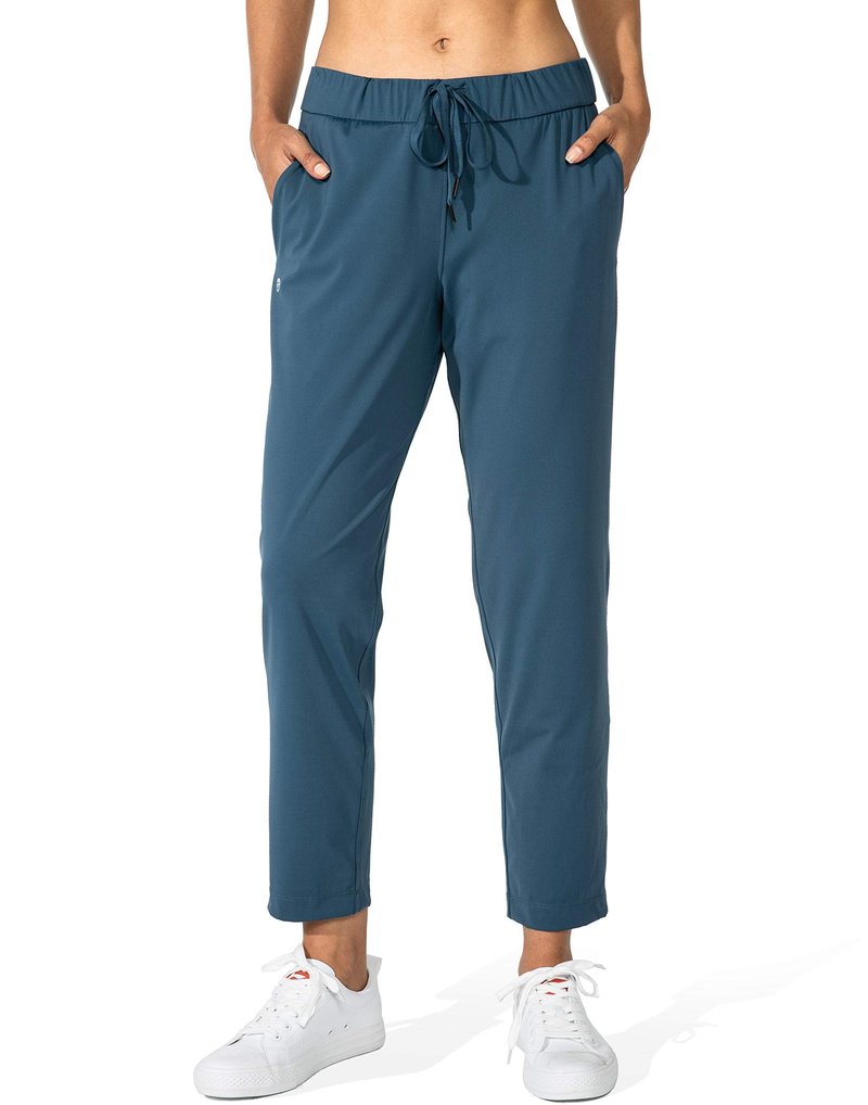 G Gradual Women's Pants with Deep Pockets 7/8 Stretch Sweatpants for Women Athletic, Golf, Lounge, Work (Indigo, Medium)