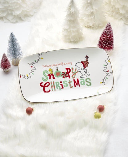 Lenox 896636 Snoopy Christmas Hors Doeuvres Tray