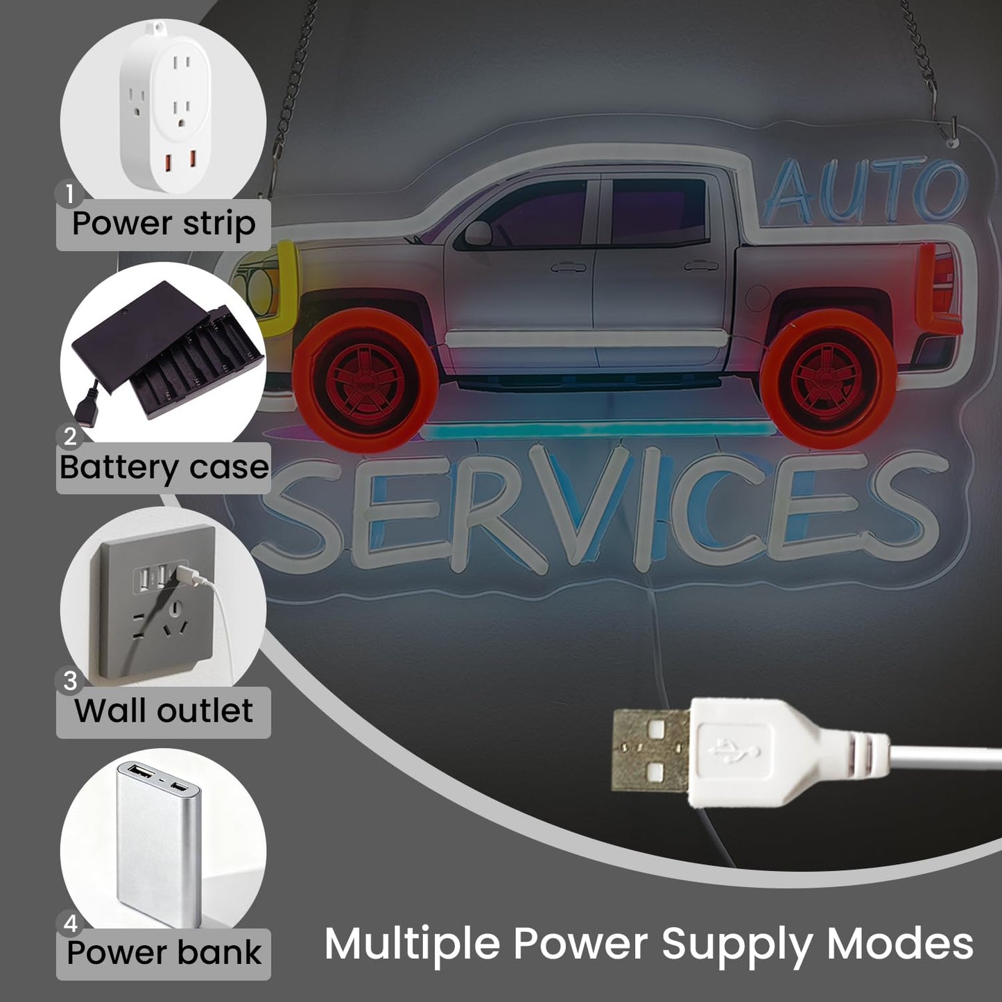 LED Neon Auto Repair Service Signs Light Up Car Vehicle Repair Lights Sign for Auto Supplies Shop Garages Men Cave Workshop Business Winow Wall Decor Gifts