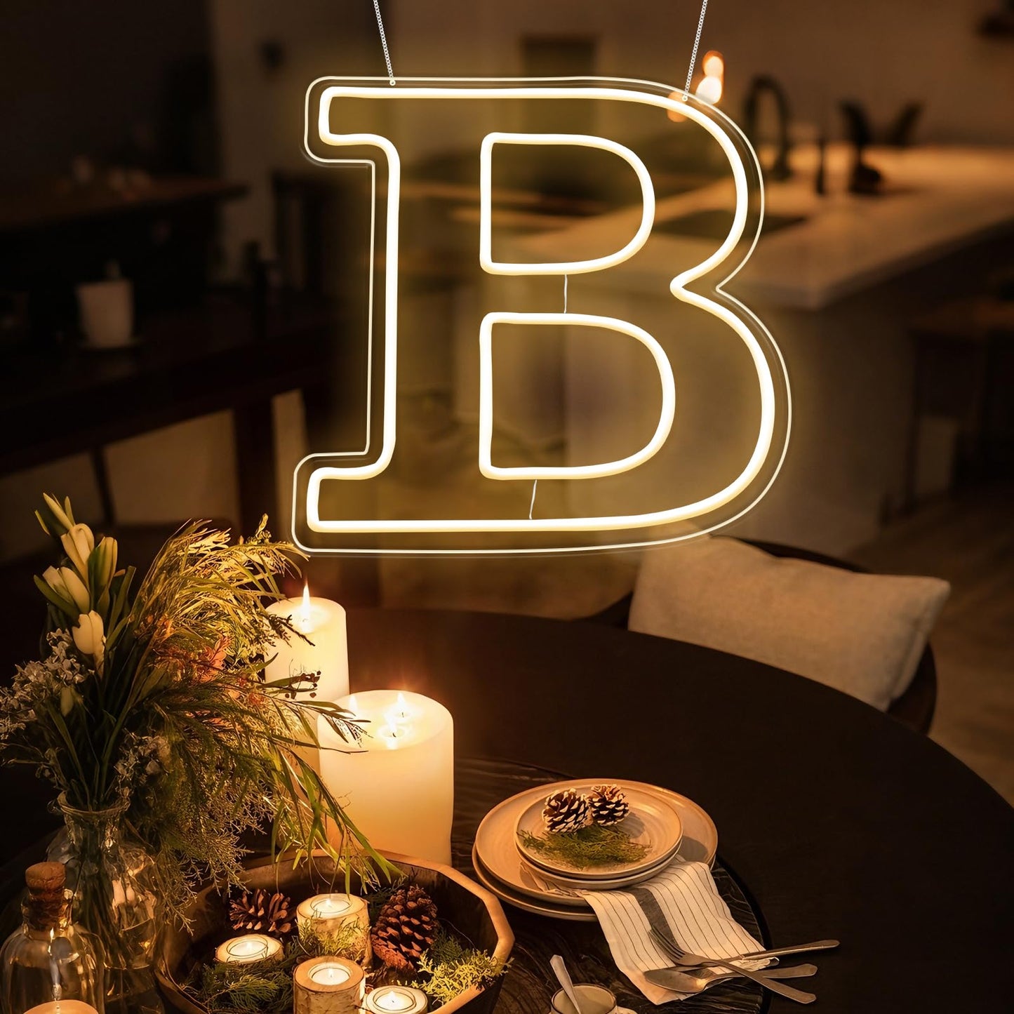 RumonZS Light Up Letters B LED Letters Lights Neon Sign 26 Alphabet 11.4"Decorative Lighted Alphabet for Wedding Party Birthday Bar Christmas Home Decor Letter Lights (Warm White)