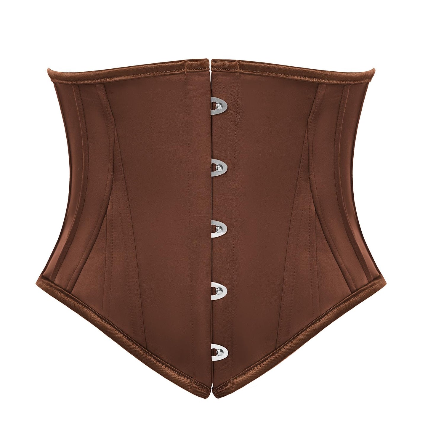 Scarlet Darkness Corset Belt for Women Underbust Satin Waist Training Cincher Corset Brown Size 16