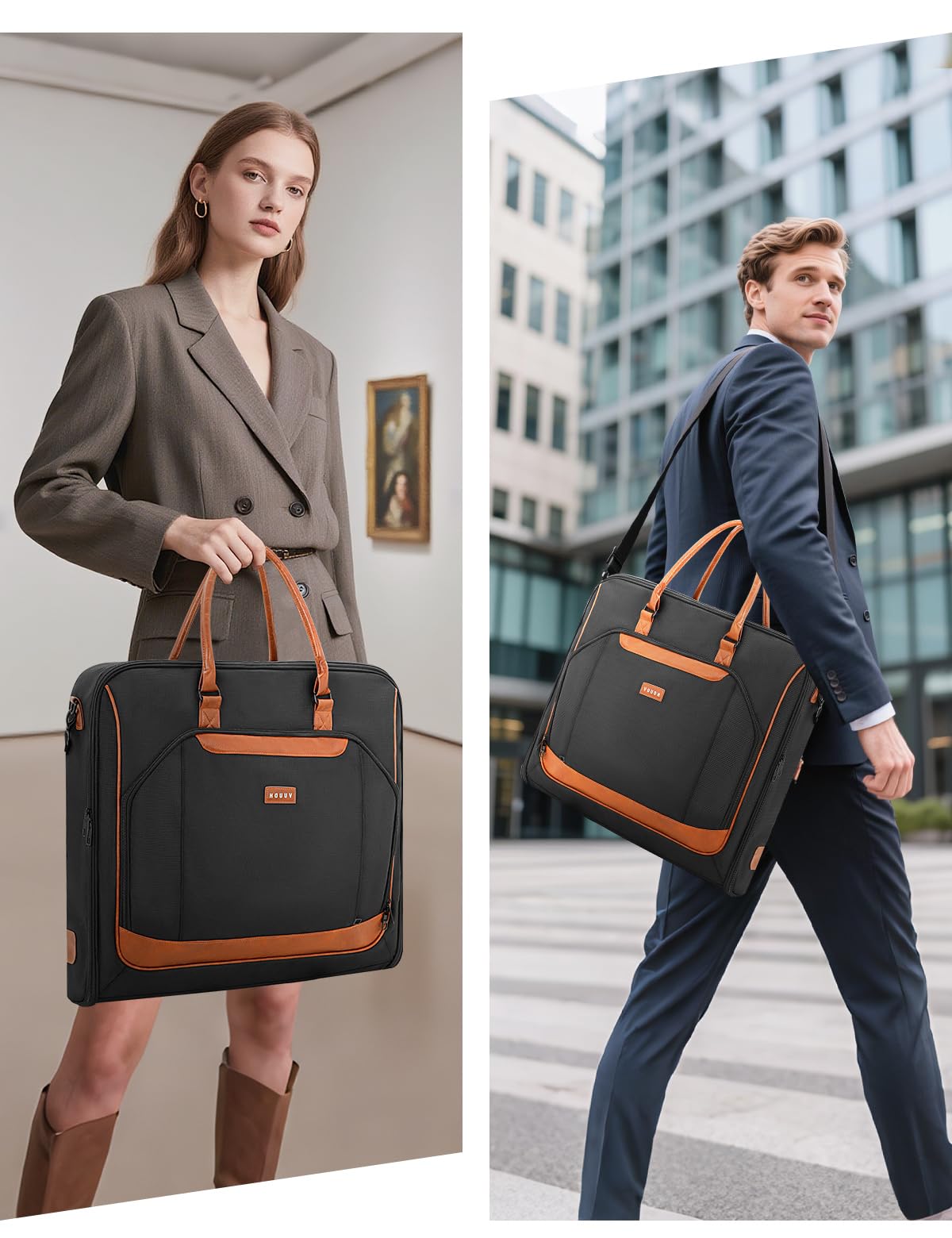 VUUDH Premium Garment Bag for Travel with Wet-Dry Compartment, Adjustable Shoulder Strap, and Luggage Attachment – Fits Suits, Dresses & Essentials