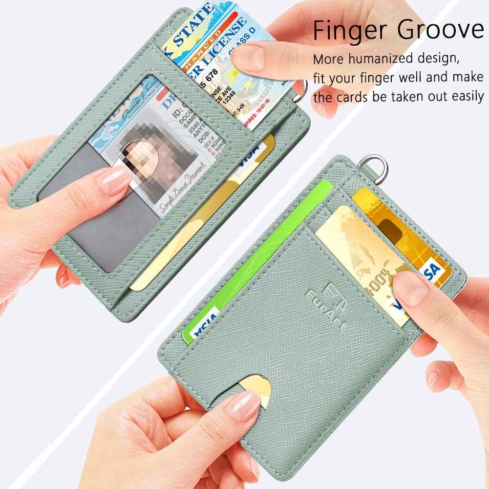 FurArt Slim Minimalist Wallet, Front Pocket Wallets, RFID Blocking, Credit Card Holder for Men-Seaweed