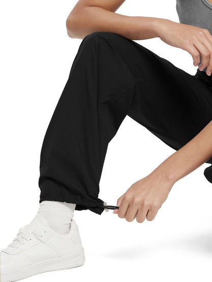 Tapata Petite Women's 28" Inseam Lightweight Cargo Dance Studio Pants Ruched Workout Athletic Casual Sweatpants, Black, M