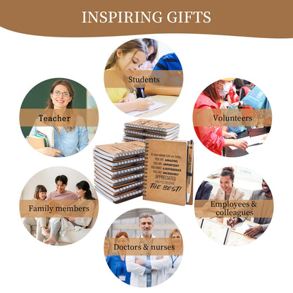 20 Pcs Employee Appreciation Gifts Bulk - 10 Sets of Inspirational Spiral Notebooks with Motivational Pens, Small Notepads for Coworkers,Office, Staff, Team, Volunteer, Nurse, Teachers, Thank You Gift