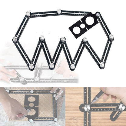Multi-Angle Measuring Ruler - 12-Side Hole Positioning Aluminum Alloy Template Tool With Universal Drilling Locator