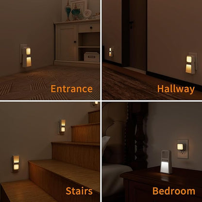 Dawnrise 2 Pack 5-in-1 Power Failure Night Light, Multifunctional Rechargeable Motion Sensor Night Lights, Plug in Night Lights, Emergency Lights for Home, Flashlights for Blackout,Hurricane