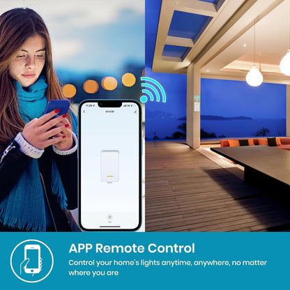 Milfra Smart Light Switch Single-Pole,Smart Switch 2024 New Model 10A,Compatible with Alexa, Siri and Assistant,Voice and Remote Control,Neutral Wire Required,No Hub Required