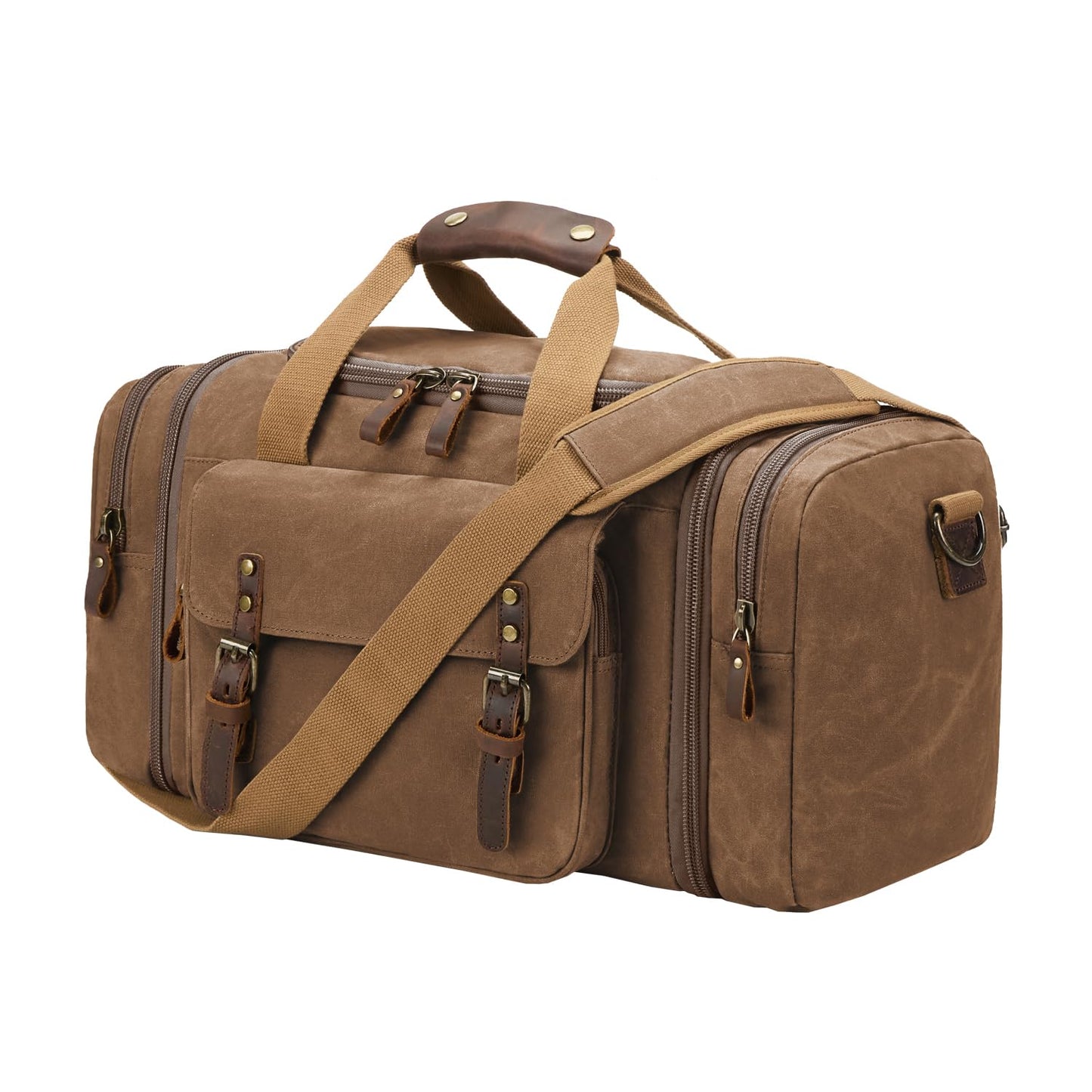 Waxed Canvas Duffel Bag 50L Waterproof Duffle Bag Travel Overnight Weekender Bag
