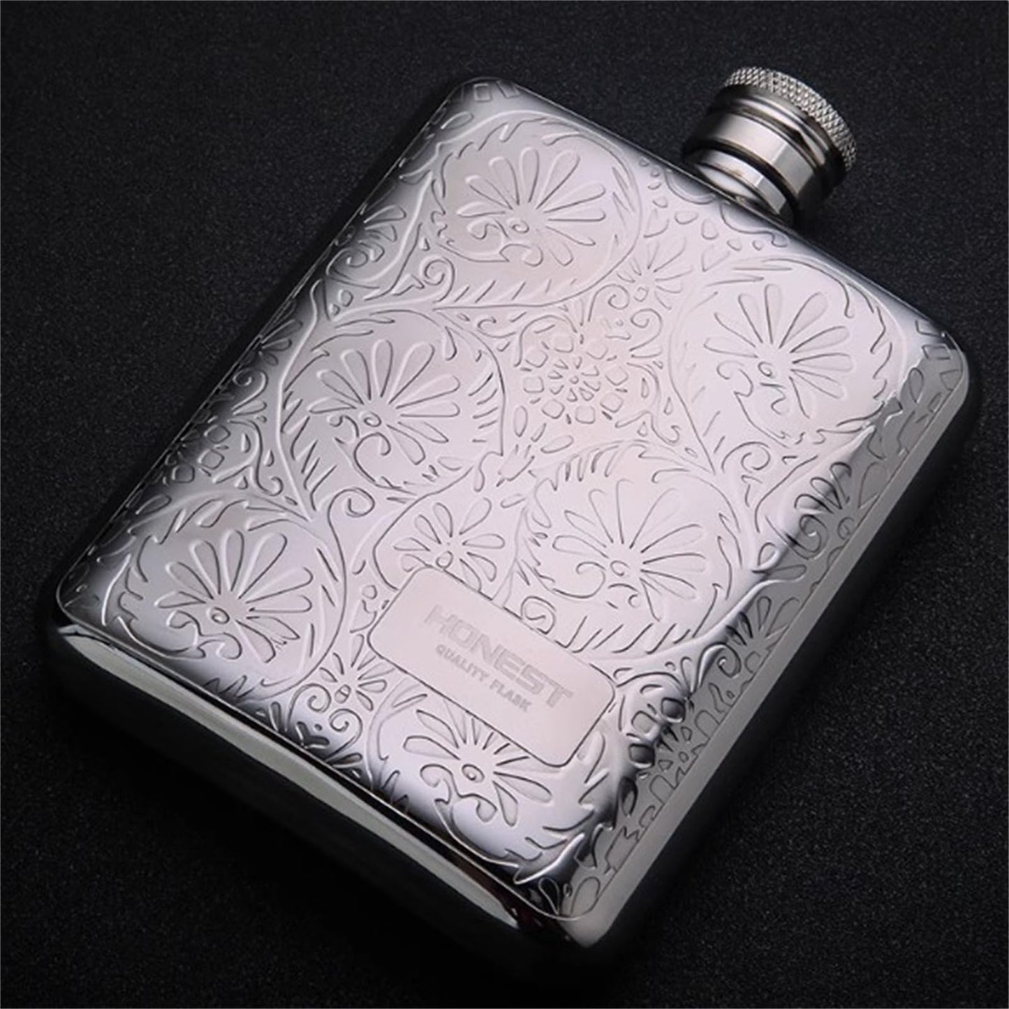 Octaville Whiskey Flask Gift Set for Men - Engraved Leather Hip Flask with Gift Box, Funnel & Polishing Cloth | Ideal Groomsmen Gifts, Father’s Day Presents, Birthday Gifts for Him