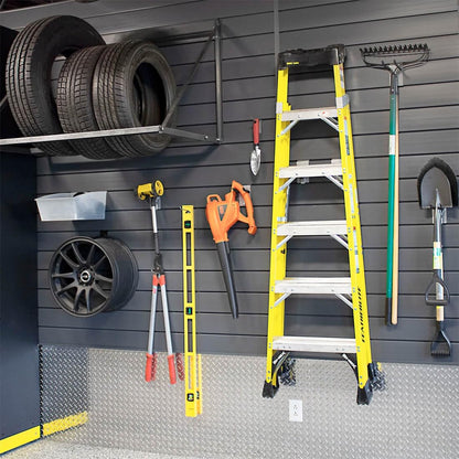 Proslat 88105 Heavy Duty PVC Slatwall Garage Organizer, 8-Feet by 4-Feet Section, 10 Panels, Charcoal (Dark Grey)