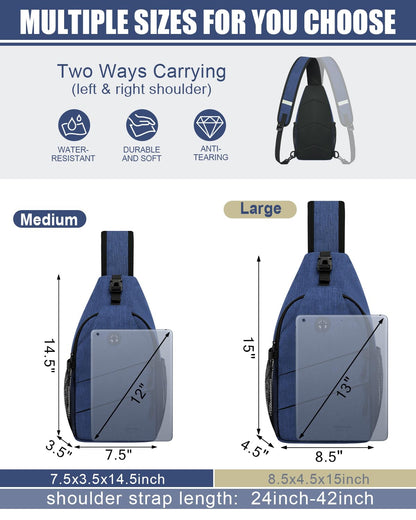 Crossbody Bags for Women Men Trendy Sling Bag Bakpack Casual Chest Bag with Convertible Shoulder Strap
