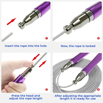 PrimaFIT Jump Rope Pro Speed Skipping Rope Adjustable Adult Jumping Rope Weighted Aluminium Handles for Double Dutch Boxing Workout Crossfit Exercise Fitness Spare Cable Weights Protectors Carry Bag