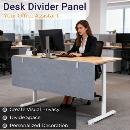 Vandebiao Clamp-On Desk Divider, 48 x 18 Inch Desktop Privacy Partition Panel for Office and Home Workspace - Gray