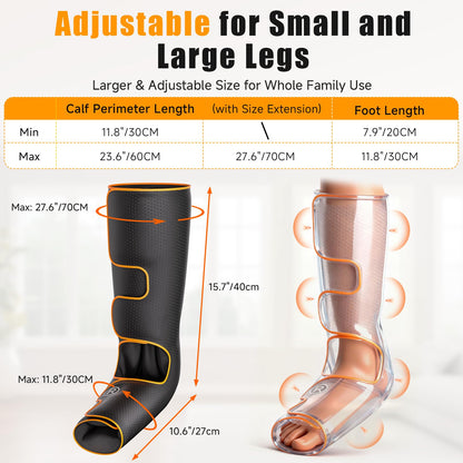 Banspol Leg Massager with Heat and Compression, Foot and Calf Massager for Circulation and Pain Relief, Compression Boots with Handheld Controller, 6 Modes 3 Intensities, Gift for Mom Dad