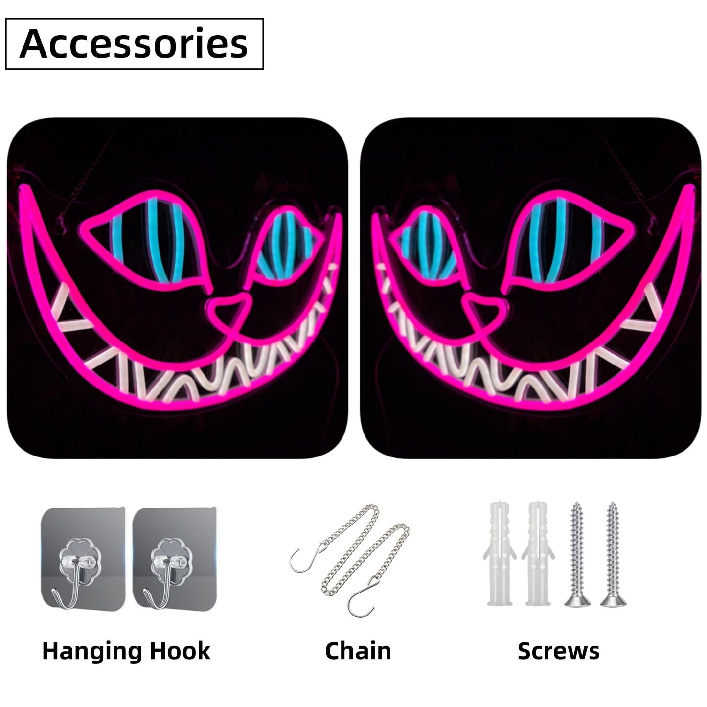 Cheshire Cat Neon Sign, Alice in Wonderland Decor LED Light for Wall, Dimmable Cat Neon Light for Bedroom Man Cave Party Bar, Wonderland Gifts for Kids Birthday Christmas