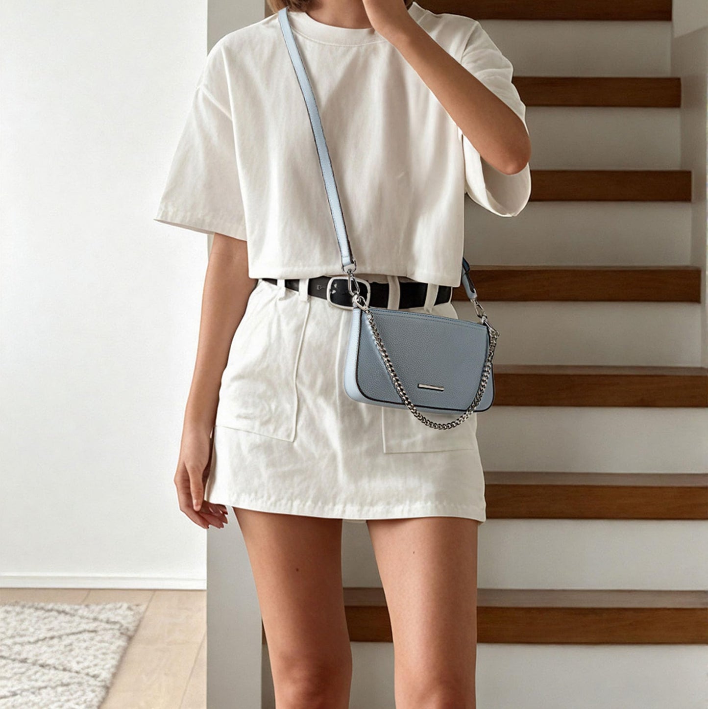 Goinsound Small Crossbody Bags for Women Cute cross body bag Leather Crossbody Handbags Crossbody Purse Blue