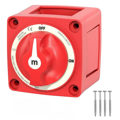 Akozon Battery Switch, DC 12‑48V Isolator Switch Single Circuit Cut‑Off 6006 M‑Series Hard‑Wearing for Marine Boat Battery Isolator