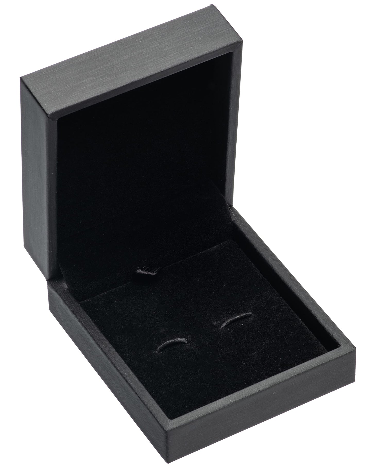 Giftop PU Leather Small Cufflink Box Jewelry Display Case (Black Pack of 3)