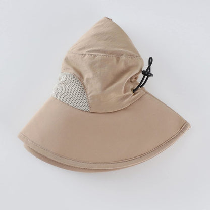 Home Prefer Outdoor Mens UPF50+ Sun Hat Wide Brim Fishing Hat with Neck Flap (Milky Khaki)
