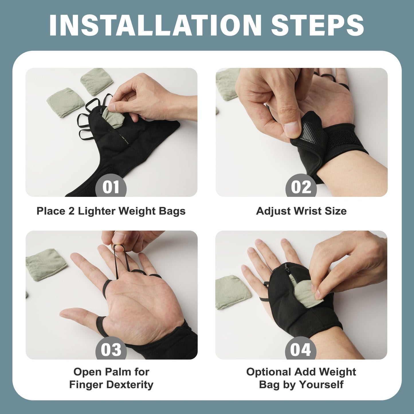 Bottle Pouch Weighted Gloves for Tremors-Adjustable Hand Gloves Stability Aid for Parkinson's Hand Tremors, Enhanced Grip & Writing Support for Elderly