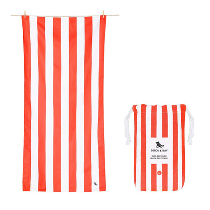 Dock & Bay Beach Towel - Quick Dry, Sand Free - Compact, Lightweight - 100% Recycled - Includes Bag - Cabana - Set A (4), Large (160x90cm, 63x35)