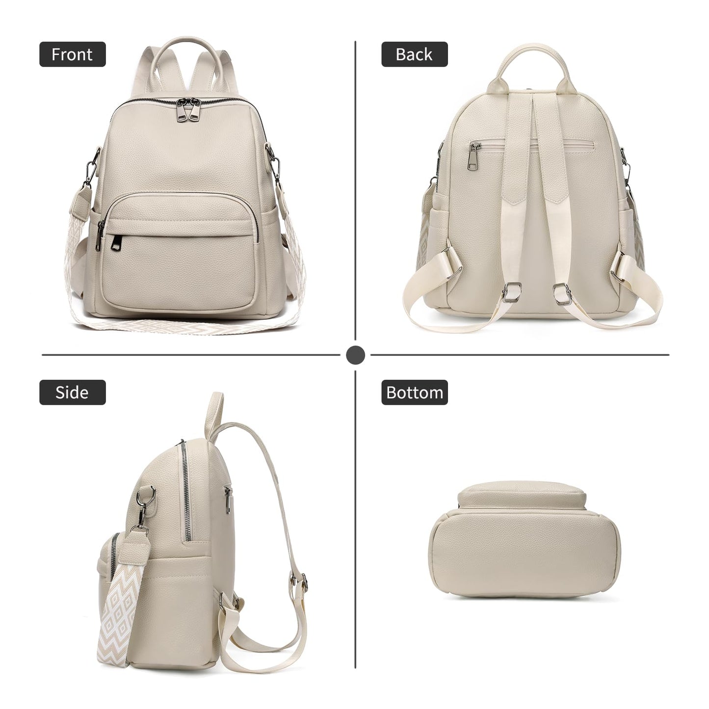 GAEKEAO Mini Backpack for Women Fahsion Vegan Leather Backpack Lightweight Ladies Shoulder Bag Small Travel Purses Daily