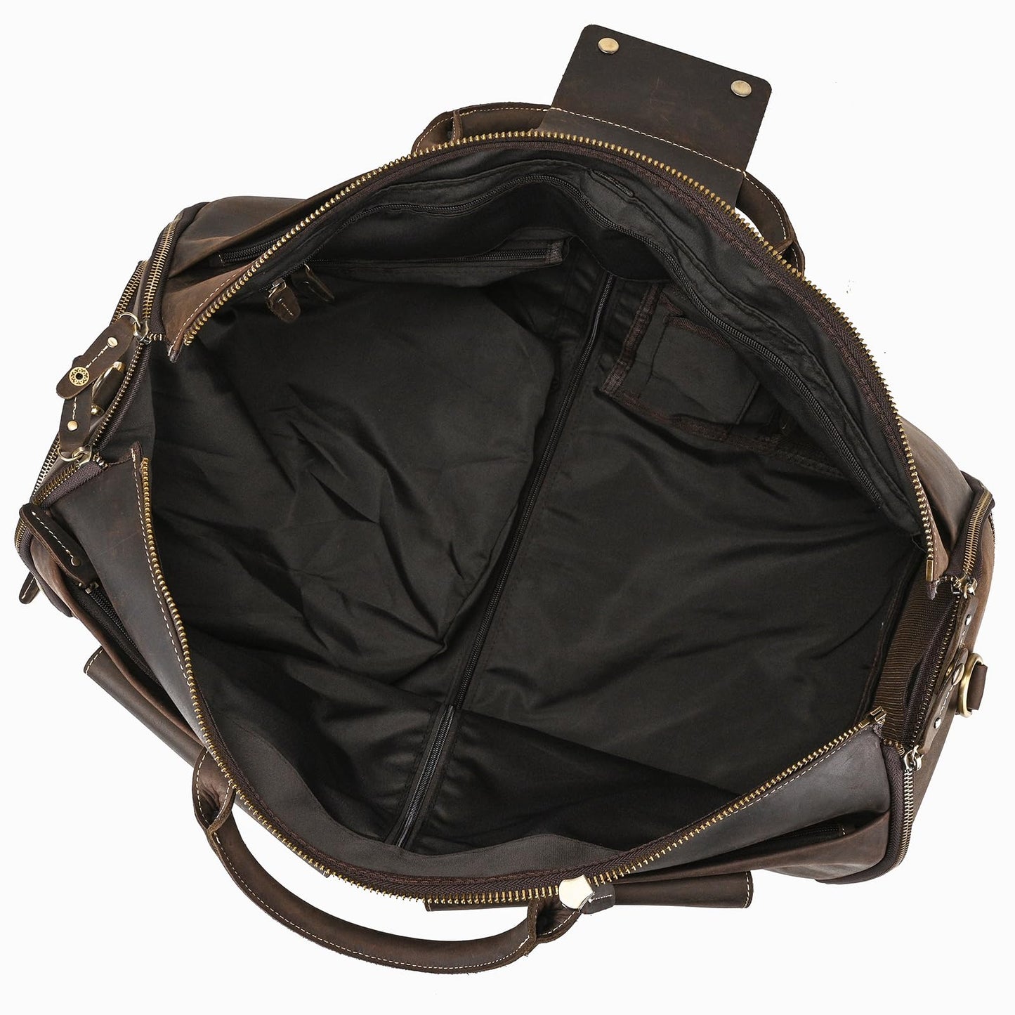 Leather Garment Bag for Men, Convertible Carry on Garment Duffel Bag for Travel Weekender Bag 2 in 1 Hanging Suitcase Suit Bag