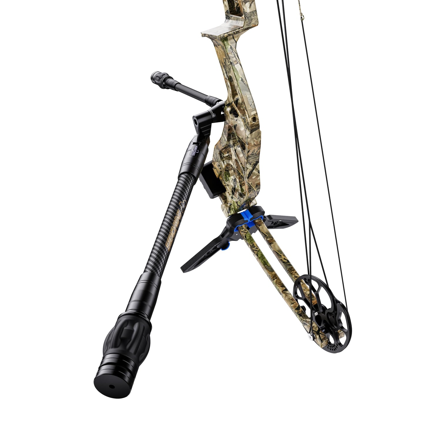HNZMDY Archery Bow Stabilizer for Compound Bow, 6", 8",10",12",15" Carbon Fiber Blance Bar, Damping System and Shock Absorber Weights Kit (8 inch & 10 inch & QD, Black)