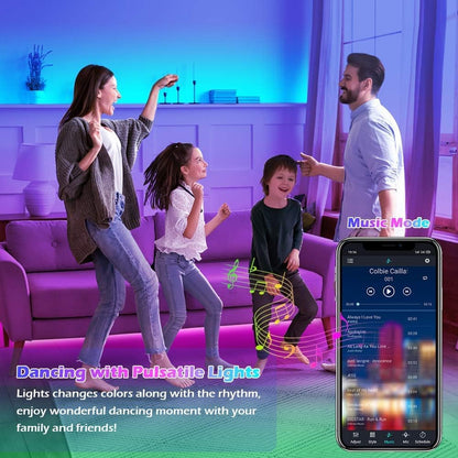Led Strip Lights,20ft Led Light Strips Music Sync Color Changing RGB Led Strip Built-in Mic,Bluetooth App Control LED Rope Lights with Remote,5050 RGB Led Lights for Bedroom,Home,TV,Party,Christmas