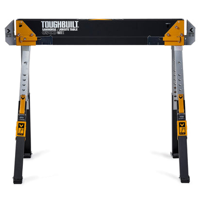 ToughBuilt - Folding Sawhorse - Sturdy, Durable, Lightweight, Heavy-Duty, 100% High Grade Steel - Adjustable up to 4x4 Size Support Arms - 1300 LB Capacity - (TB-C700) - 2 Pack