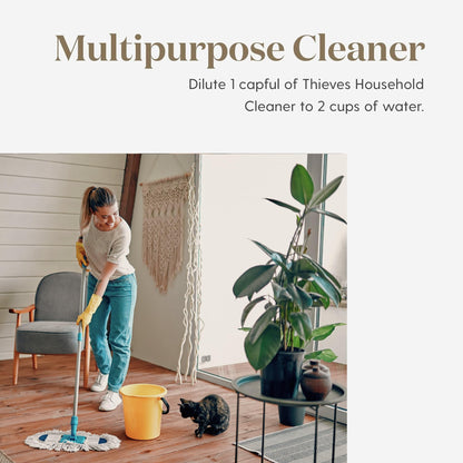 Thieves Household Cleaner | 14.4 oz | Plant-Based Multi-Surface Solution Infused with Essential Oils | Dilute for Floors, Carpets, Glass, Counters, Appliances, and General Home Cleaning