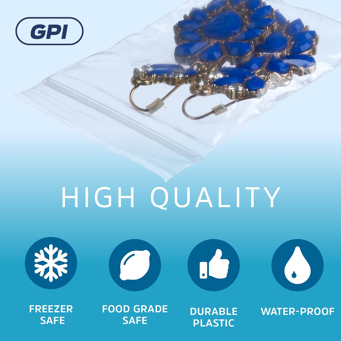 GPI - 1000 Count, 2" x 3" Clear Plastic Resealable Zip Bags, Bulk 2 Mil, Strong & Durable Poly Baggies with Resealable Zip Top Lock for Travel, Storage, Packaging & Shipping