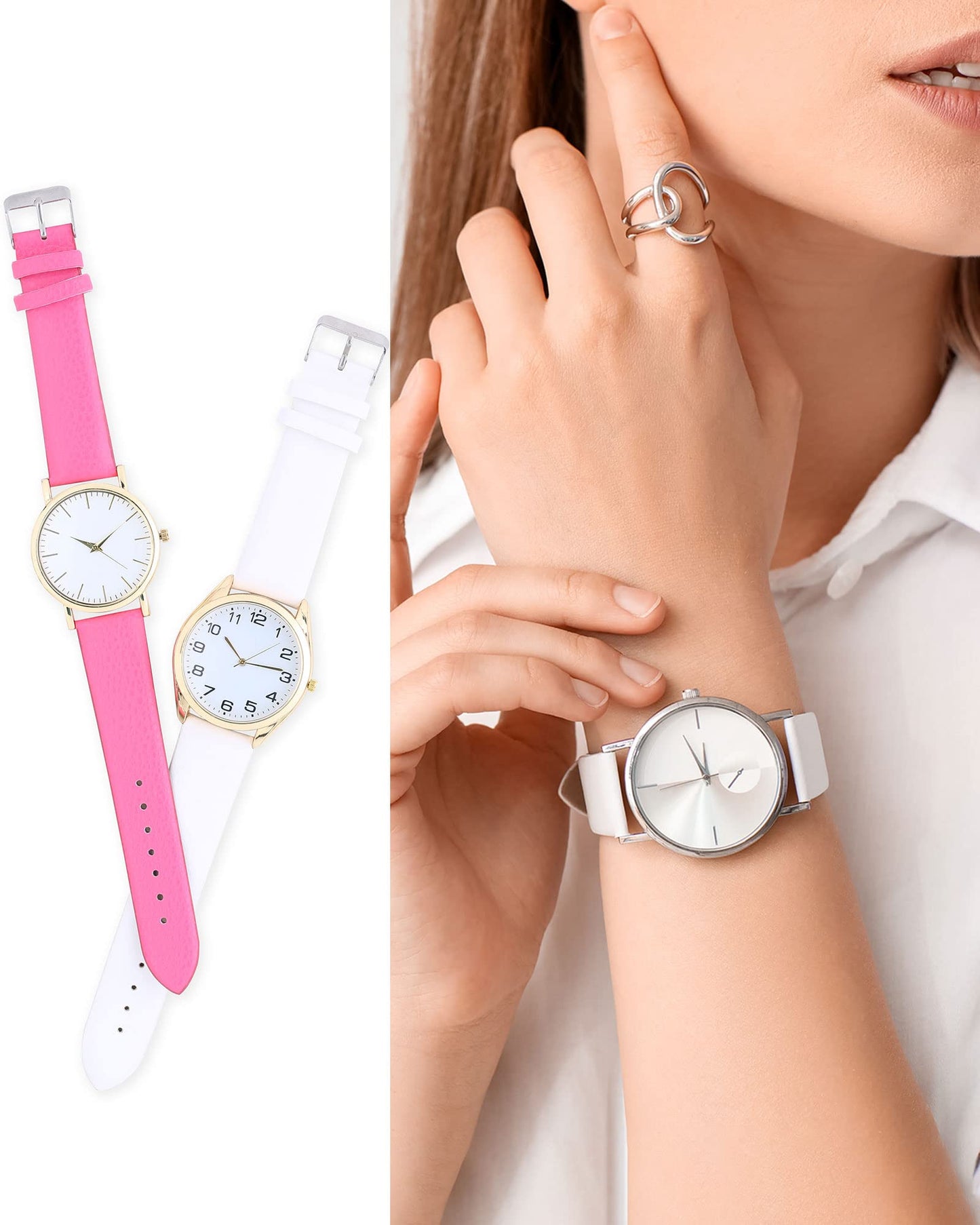 uxcell Black Genuine Leather Band 14mm Width, Flat Thin Elegant Leather Watch Strap for Women