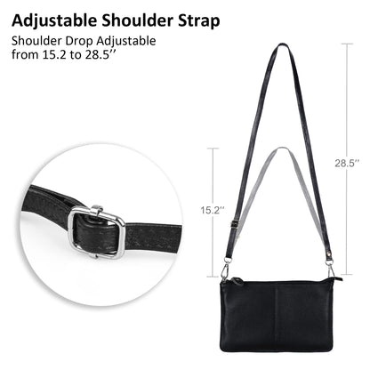 befen Black Women's Genuine Leather Wristlet Clutch Crossbody Phone Bags Wallet Purses and Handbags for Women with RFID Card Slots, Fit Phone 14 Pro Max