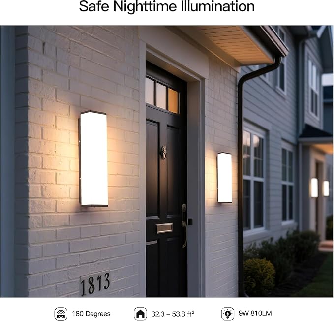 Outdoor Wall Lights, 20" Exterior Wall Light Fixture Hardwired, 3000K Modern Sconce Lights Waterproof, Large Porch Lamp Wall Mount, Garage Lighting Patio Front Door Lantern for House Outside