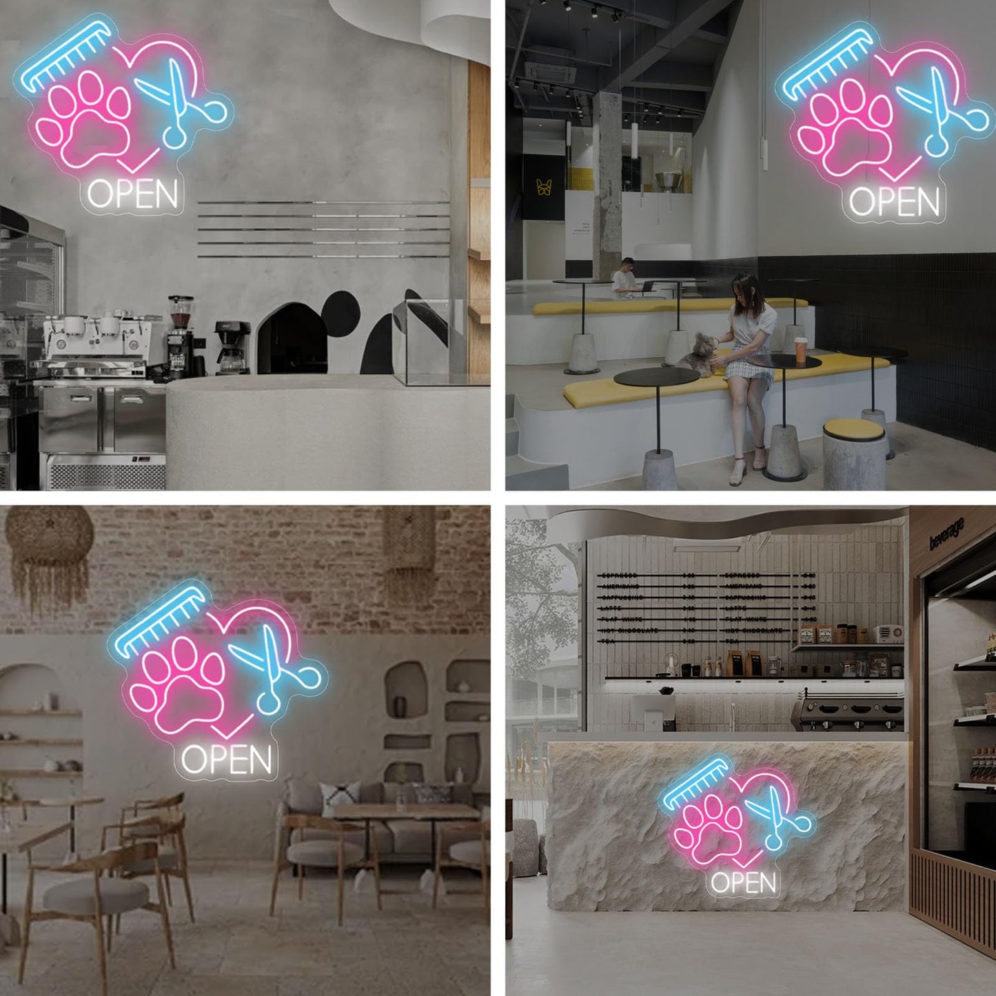 Pet Open Paw Neon Sign, Pet Spa Neon Light, Pet Shop Open Led Lights, Pet Salon Led Sign, Pet Grooming Sign, Pet Spa Decor, Pet Shop Welcome Sign, Pet Stores and Animal Clinics Neon Wall Signs